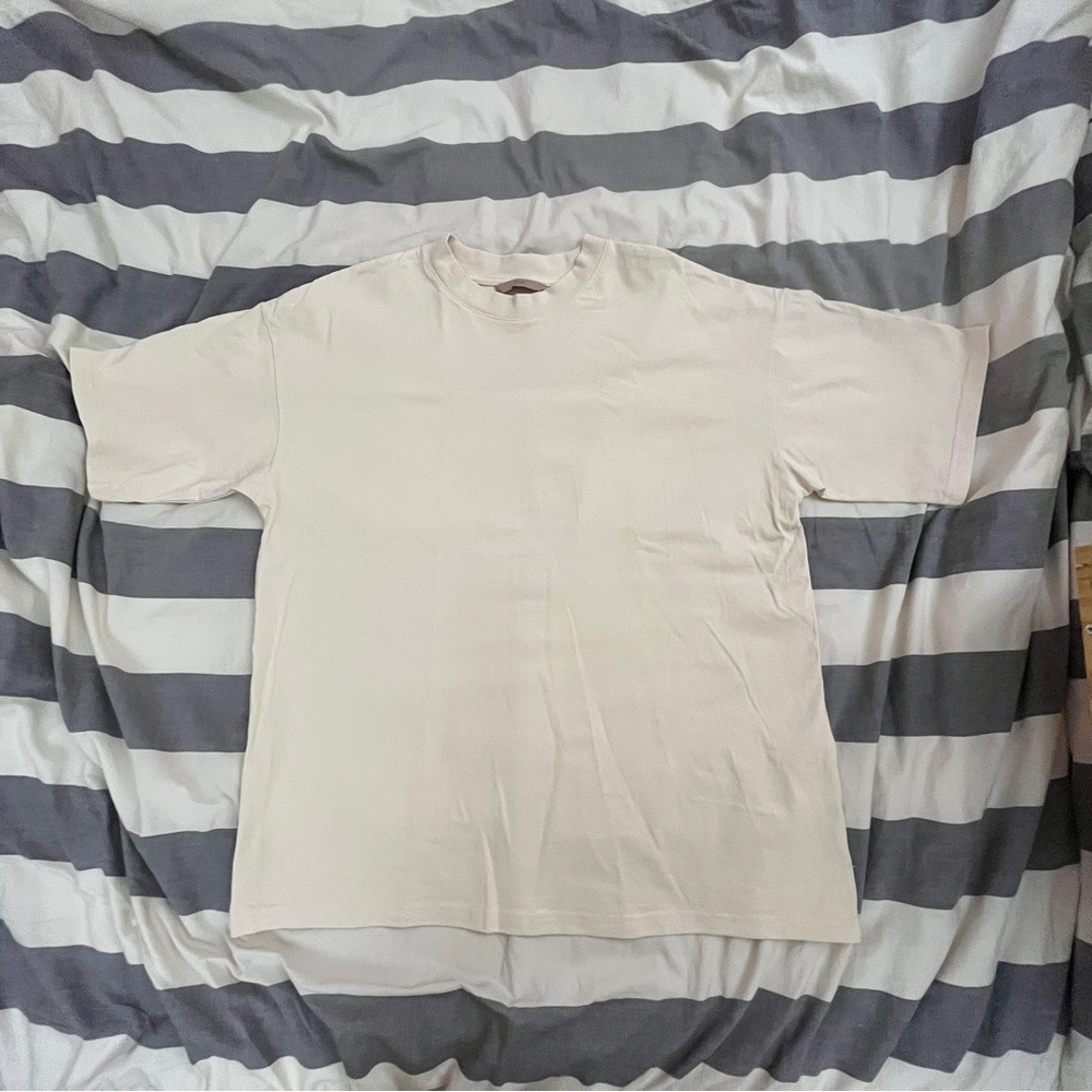 H&M 100% Cotton Cream Short Sleeve Men's Tee